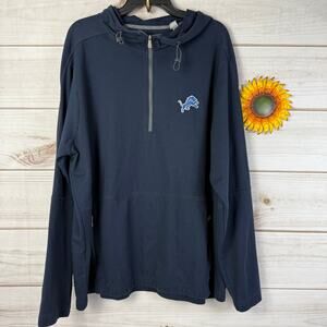 mens'‎ tommy bahama navy detroit lions quarter zip sweater XL